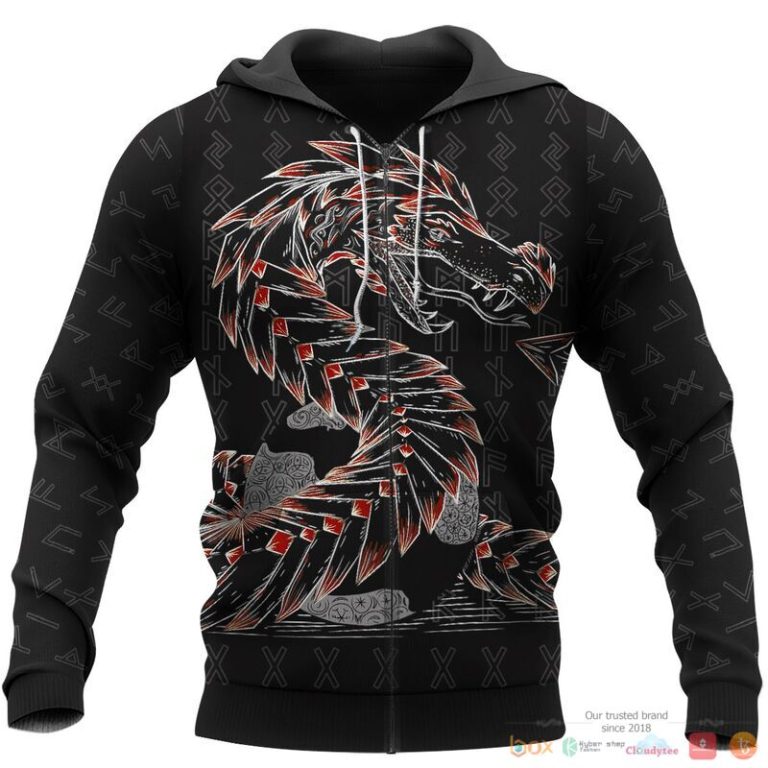 Viking Odin And Jormungandr 3d shirt Hoodie 1 2