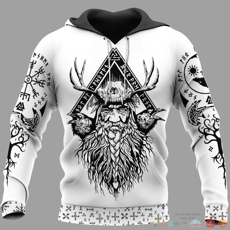 Viking Odin Raven And Yggdrasil 3d shirt Hoodie