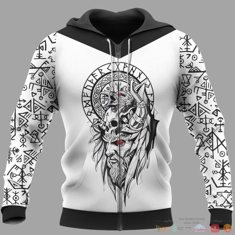 Viking Odin Raven Raven Vegvisir 3d shirt Hoodie 1 2