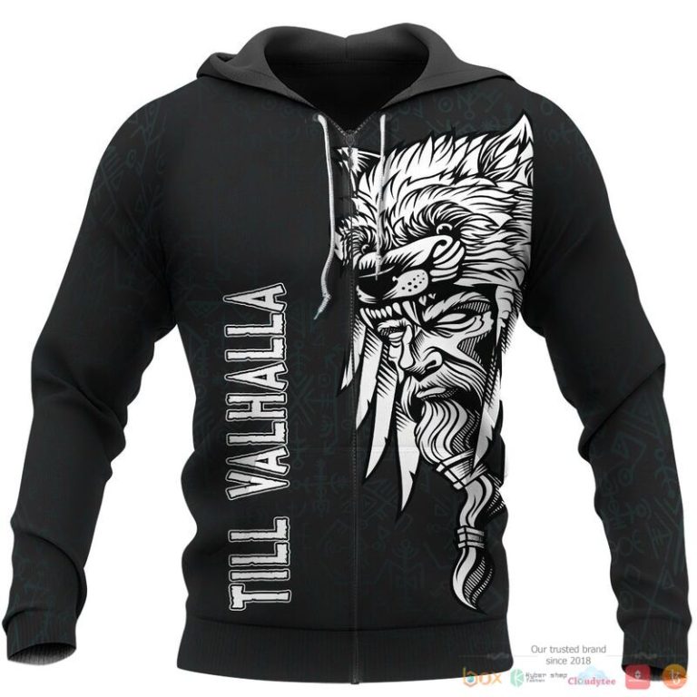 Viking Odin Raven Till Valhalla 3d shirt Hoodie 1