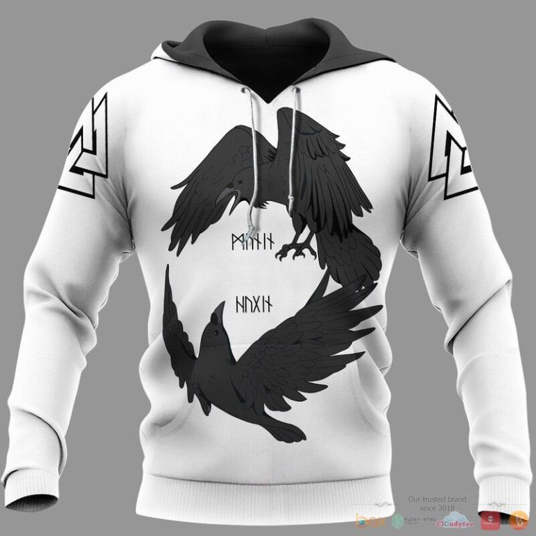 Viking Odins Ravens Huginn And Muninn 3d shirt Hoodie