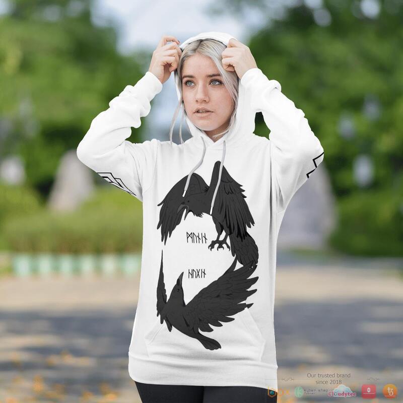 Viking Odins Ravens Huginn And Muninn 3d shirt Hoodie 1 2 3 4