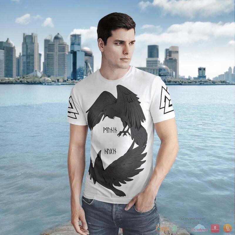 Viking Odins Ravens Huginn And Muninn 3d shirt Hoodie 1 2 3 4 5