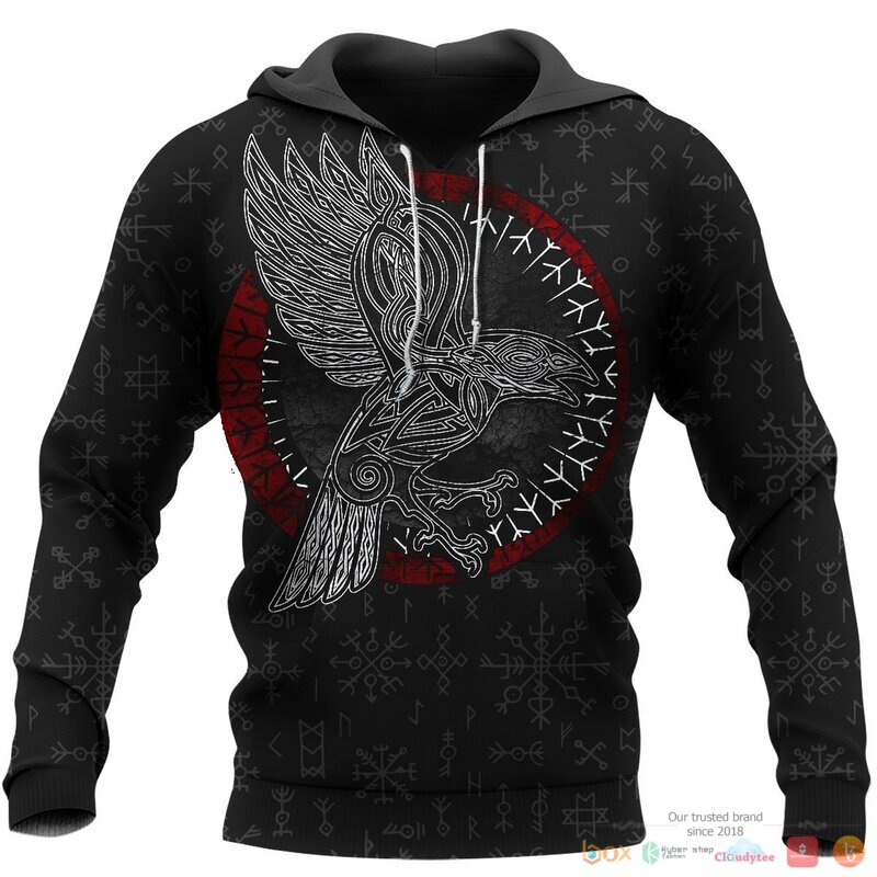 Viking Raven Hammer Spear Odin 3d shirt Hoodie