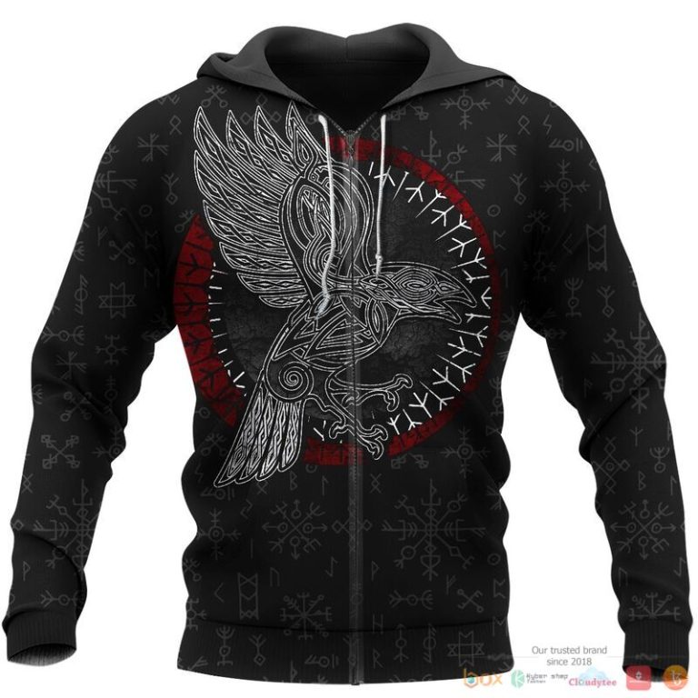 Viking Raven Hammer Spear Odin 3d shirt Hoodie 1 2