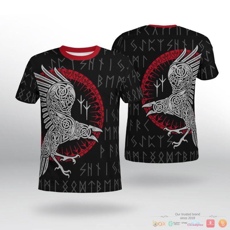 Viking Raven Rune 3d shirt Hoodie 1