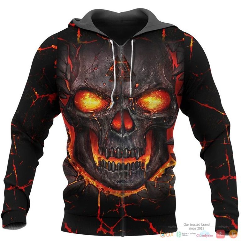 Viking Skull Valknut 3d shirt Hoodie 1 2