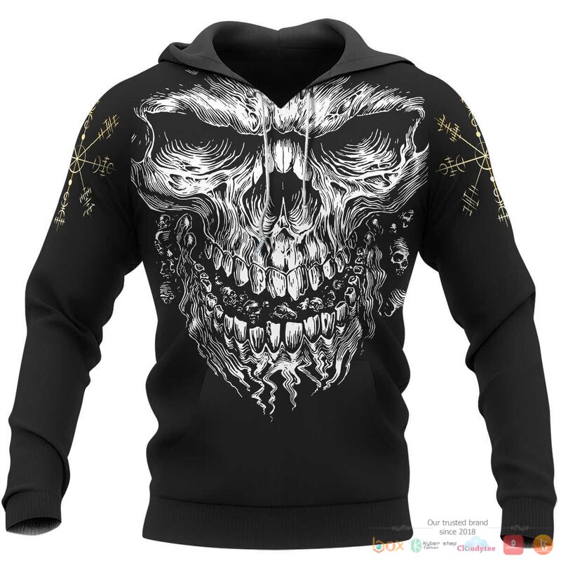 Viking Skull Vegvisir 3d shirt Hoodie
