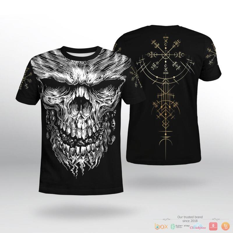 Viking Skull Vegvisir 3d shirt Hoodie 1