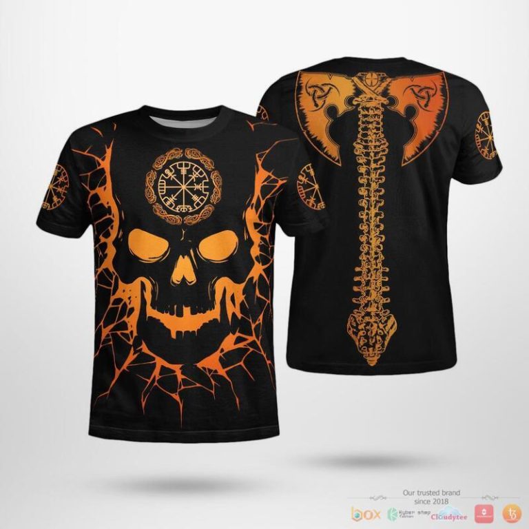 Viking Skull Viking And Backbone Is An Ax 3d shirt Hoodie 1 2