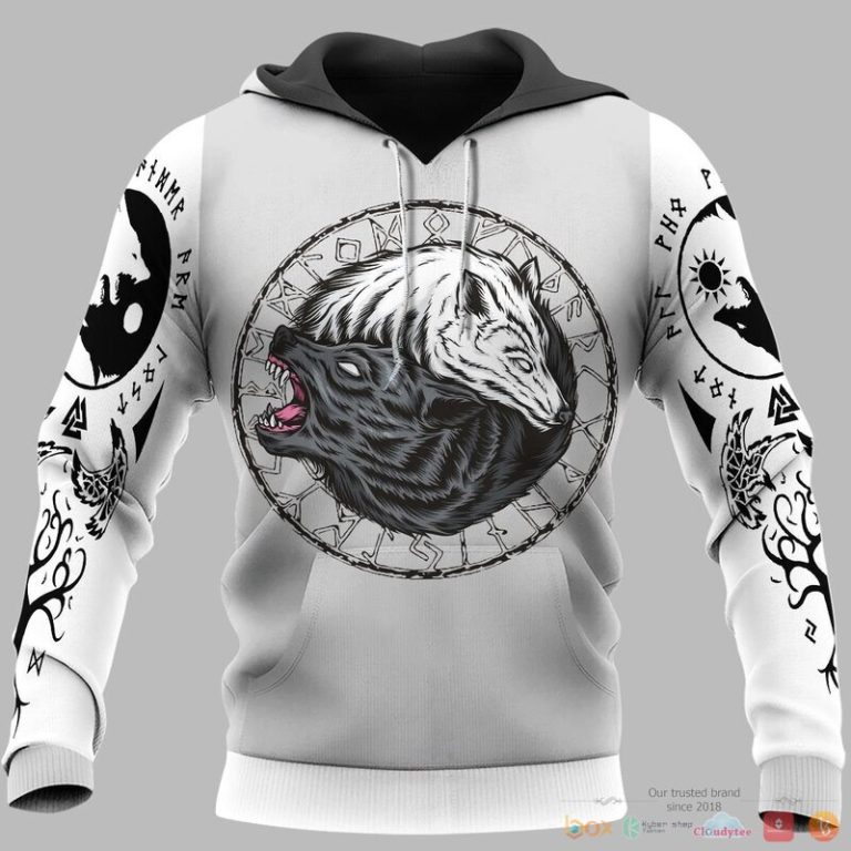 Viking Viking Fenrir Yin Yang Wolf 3d shirt Hoodie