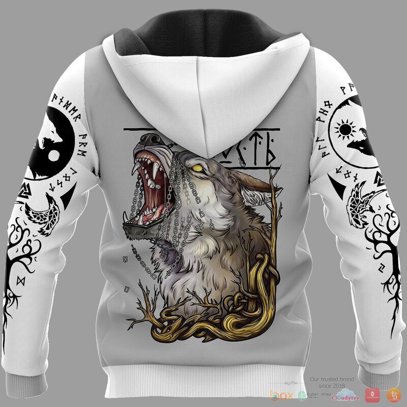 Viking Viking Fenrir Yin Yang Wolf 3d shirt Hoodie 1