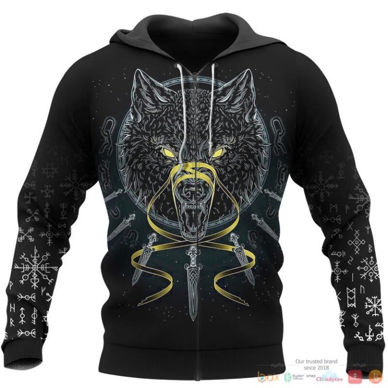 Viking Wolf Fenrir Odin 3d shirt Hoodie 1 2