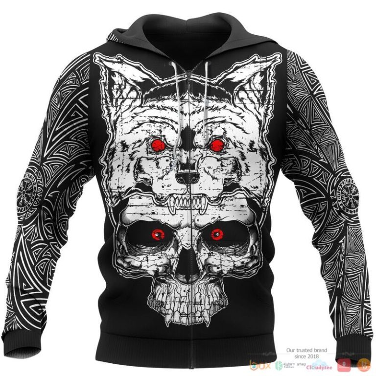 Viking Wolf Raven 3d shirt Hoodie 1 2