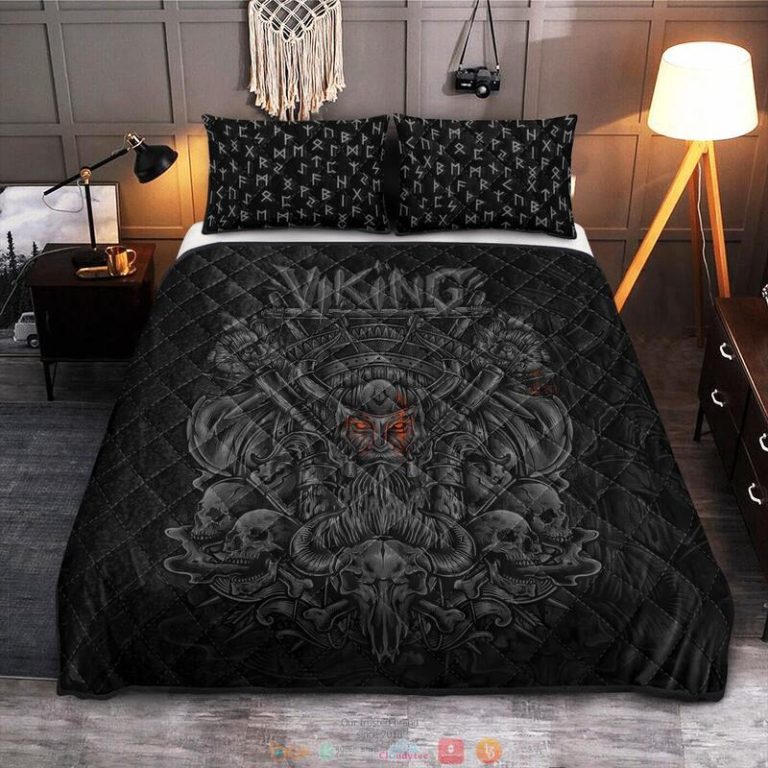 Warrior Rune black Quilt Bedding Set