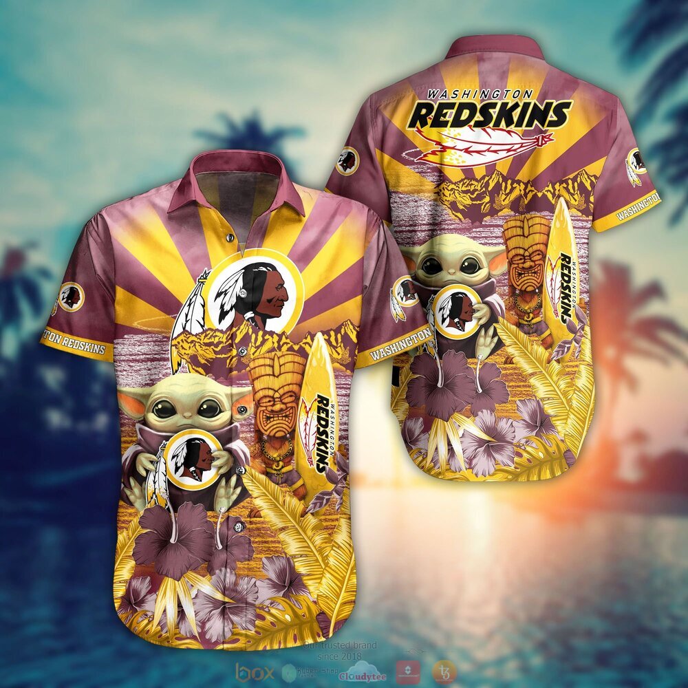 Washington Redskins NFL Baby Yoda Hawaiian Shirt Shorts