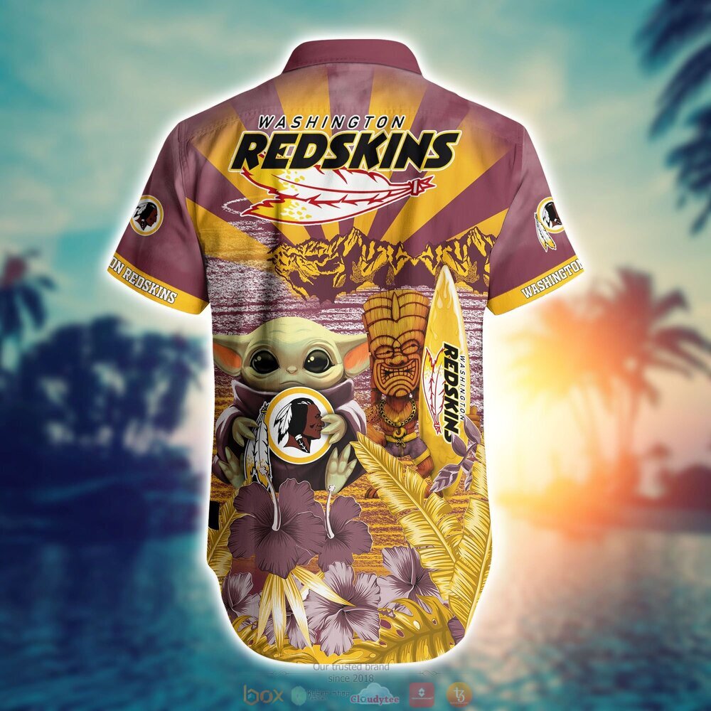 Washington Redskins NFL Baby Yoda Hawaiian Shirt Shorts 1 2