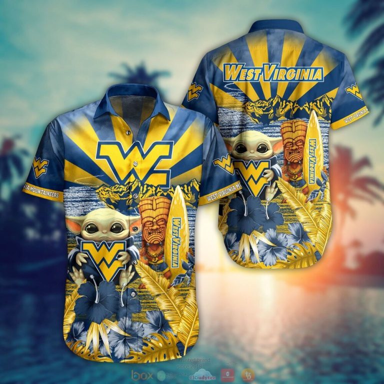 West Virginia Mountaineers NCAA Baby Yoda Hawaiian Shirt Shorts