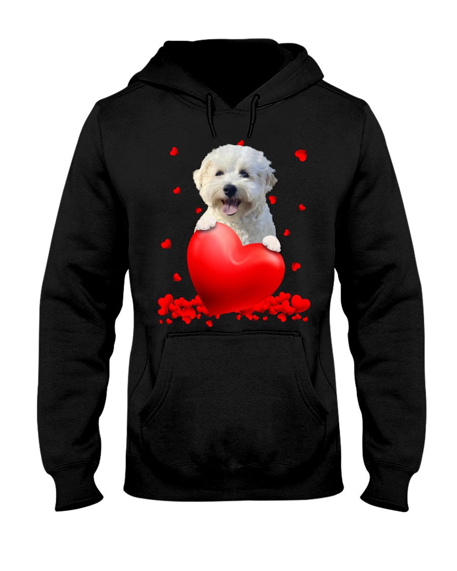 White Morkie Poo Valentine Hearts shirt hoodie 4