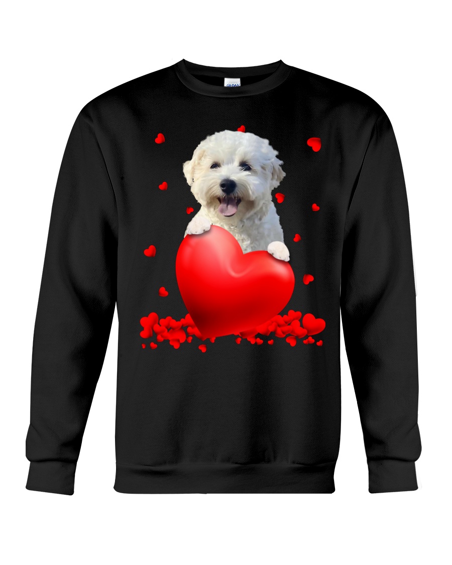 White Morkie Poo Valentine Hearts shirt hoodie 7