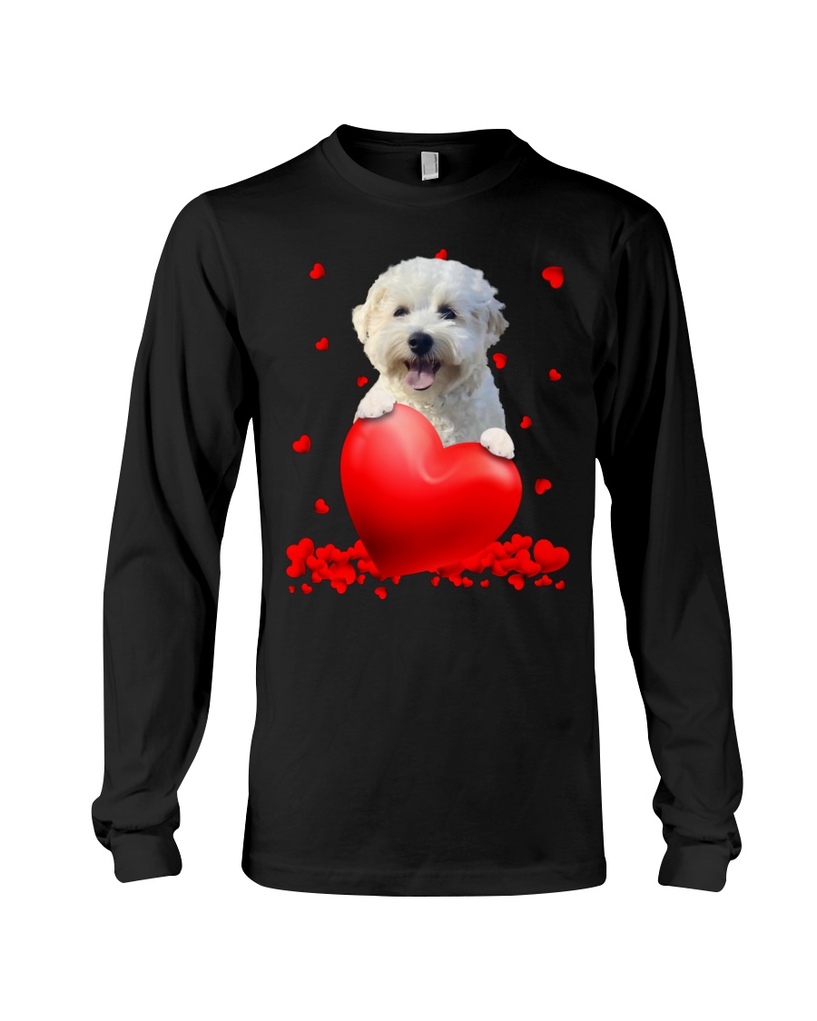White Morkie Poo Valentine Hearts shirt hoodie 9