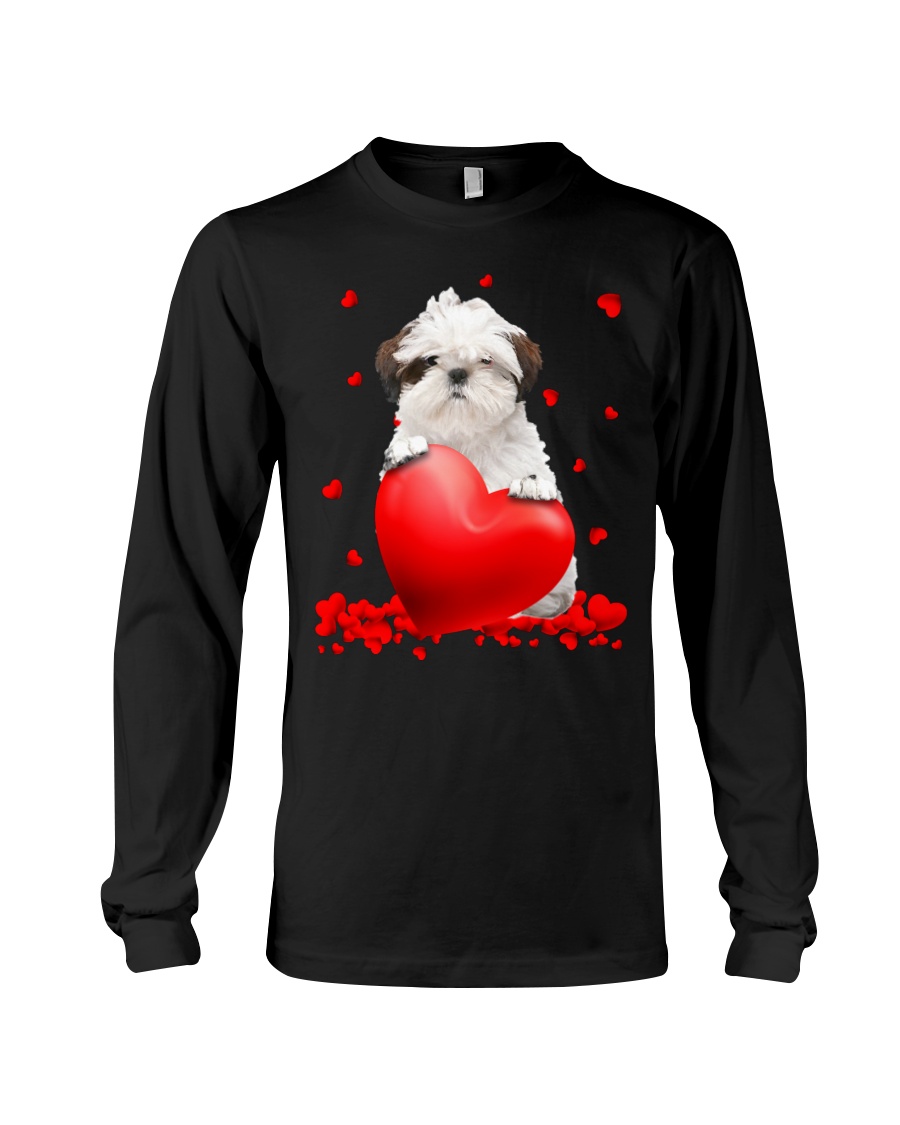 White Shih Tzu Valentine Hearts shirt hoodie 7
