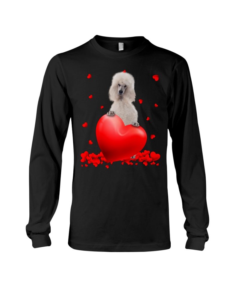 White Standard Poodle Valentine Hearts shirt hoodie 9