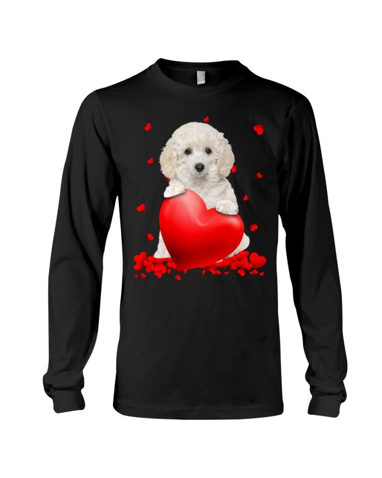 White Toy Poodle Valentine Hearts shirt hoodie 9