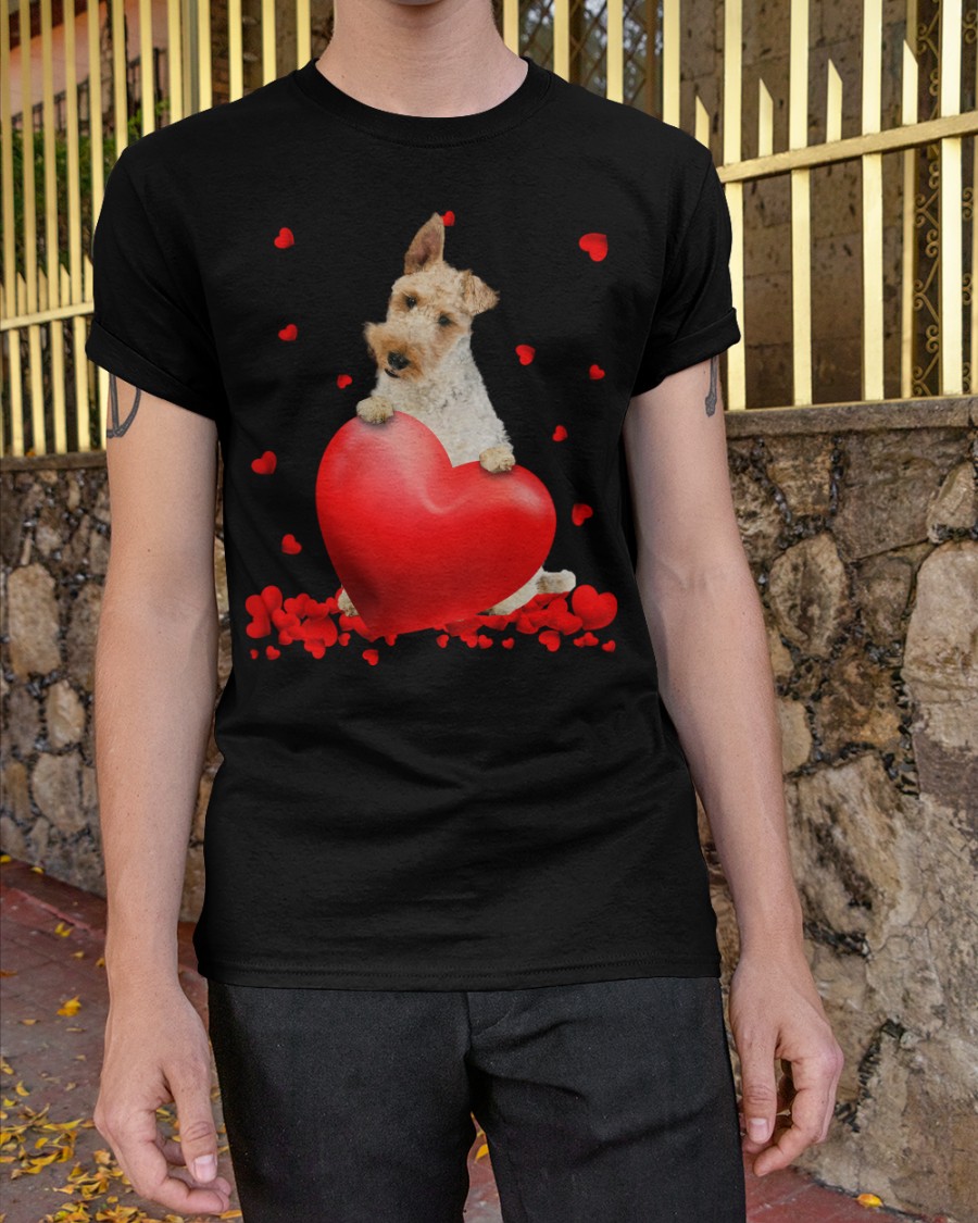 White Wire Fox Terrier Valentine Hearts shirt hoodie 3