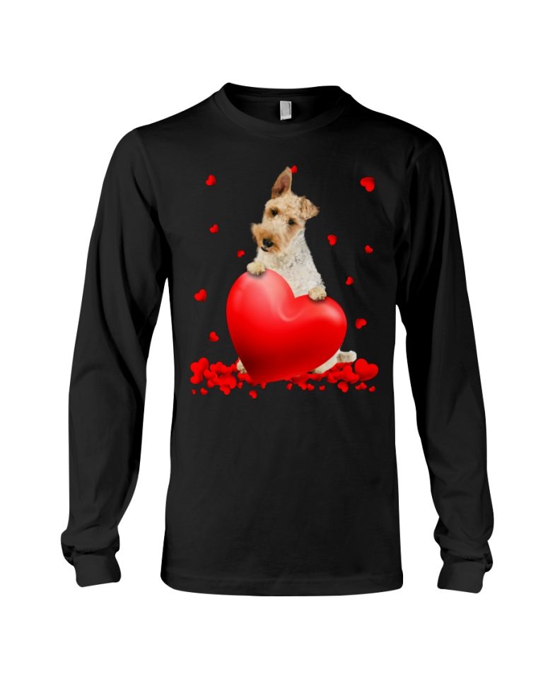 White Wire Fox Terrier Valentine Hearts shirt hoodie 8