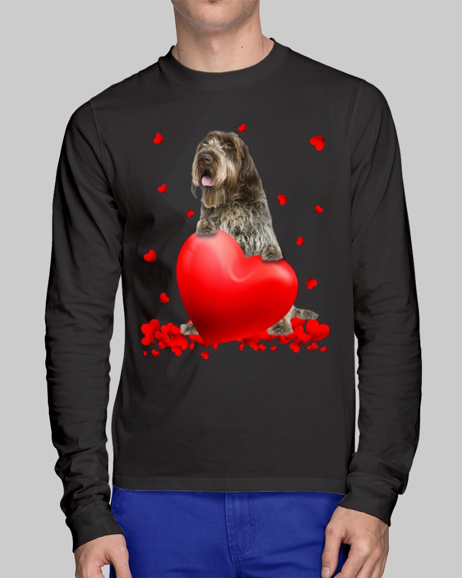 Wirehaired Pointing Griffon Valentine Hearts shirt hoodie 10