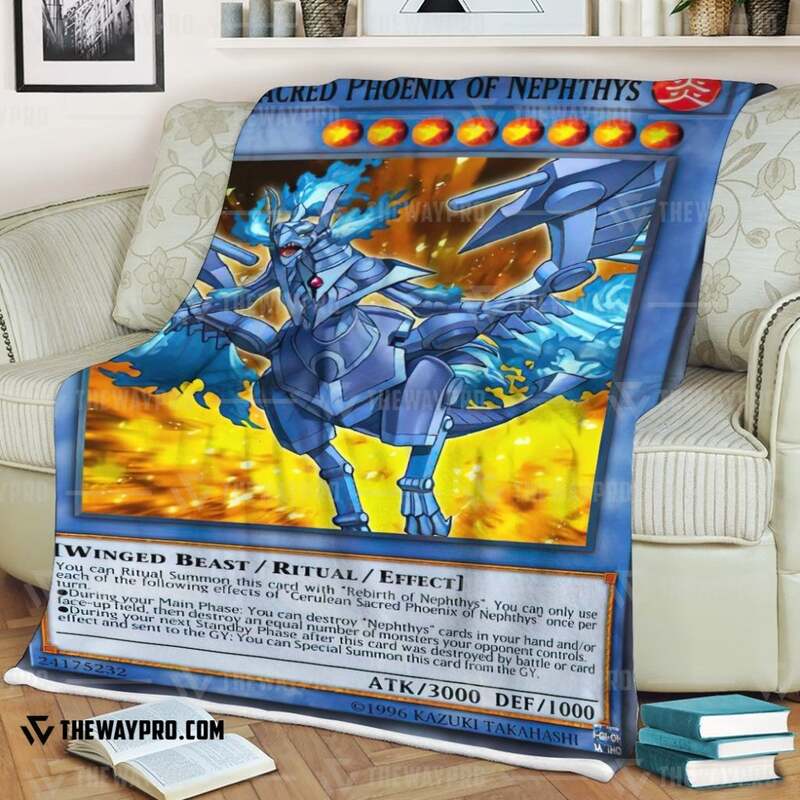 Yu Gi Oh Cerulean Sacred Phoenix Of Nephthys Blanket 1 2