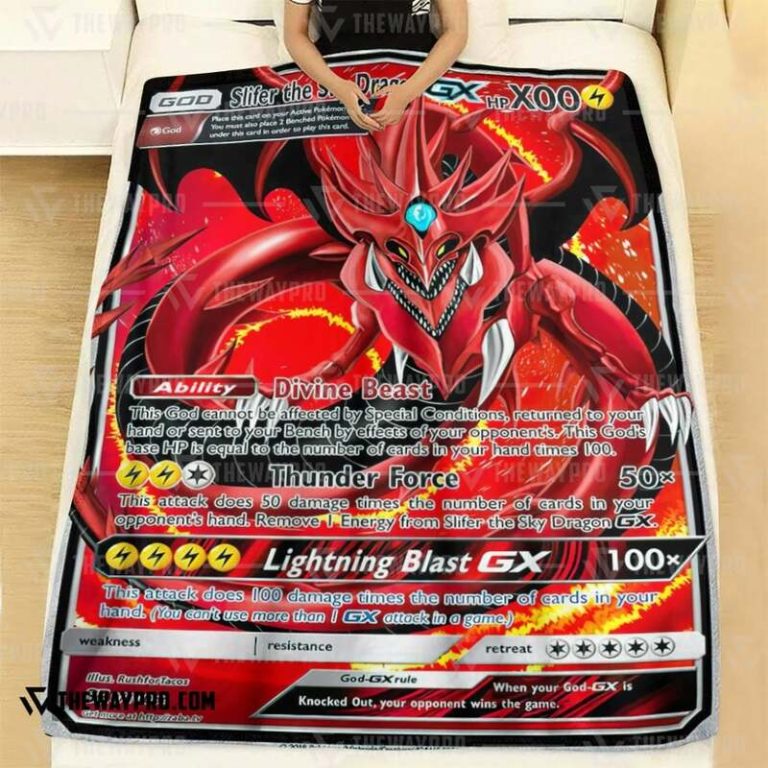 Yu Gi Oh Pokemon Slifer The Sky Dragon GX Blanket 1