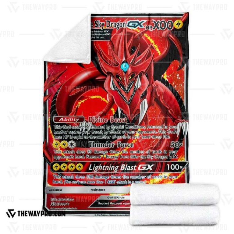 Yu Gi Oh Pokemon Slifer The Sky Dragon GX Blanket 1 2