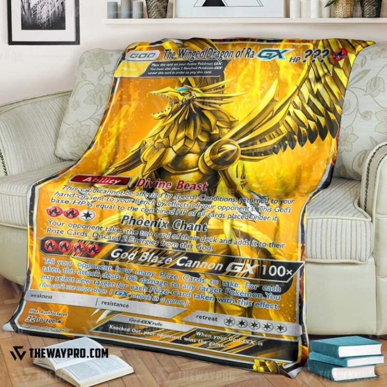 Yu Gi Oh Pokemon The Winged Dragon Of Ra Blanket