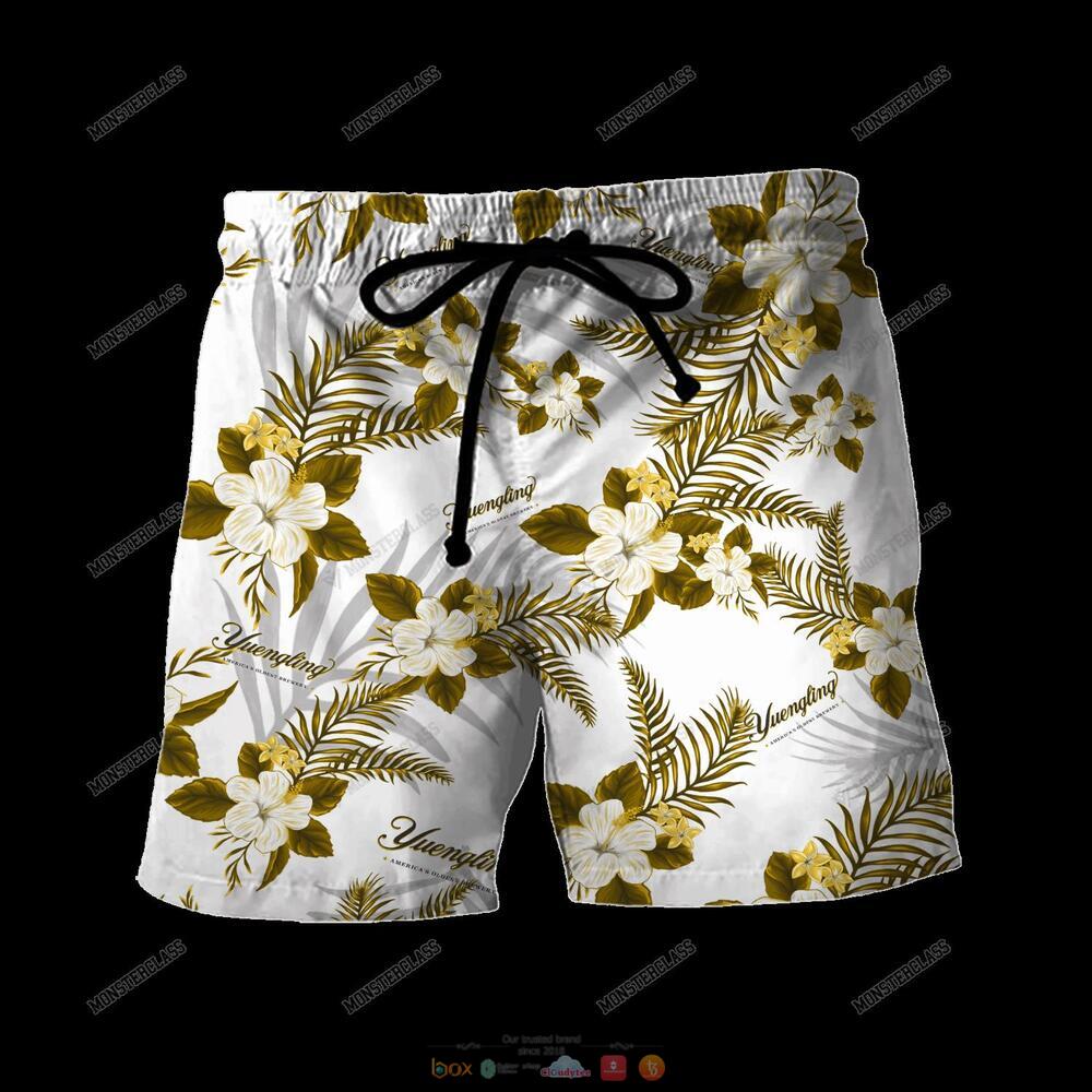 Yuengling Lager Tropical Plant Hawaiian Shirt Shorts 1