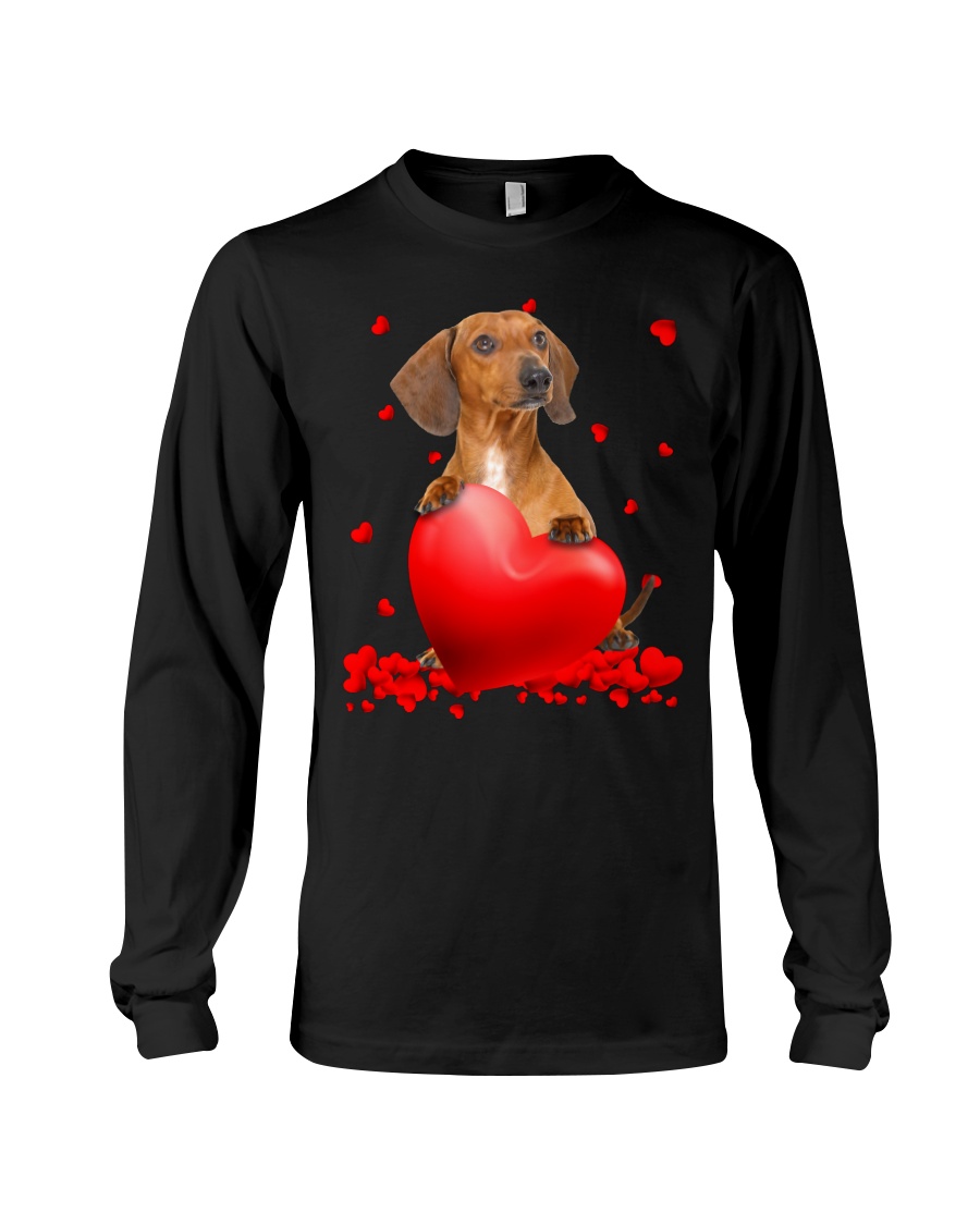 fZHylhrb Red Dachshund Valentine Hearts shirt hoodie 9