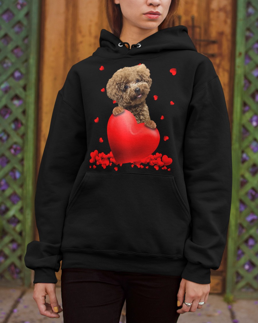 jazFMiSH Chocolate Toy Poodle Valentine Hearts shirt hoodie 6