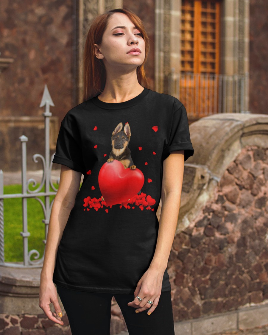 qxMwY1dR German Shepherd Valentine Hearts shirt hoodie 3
