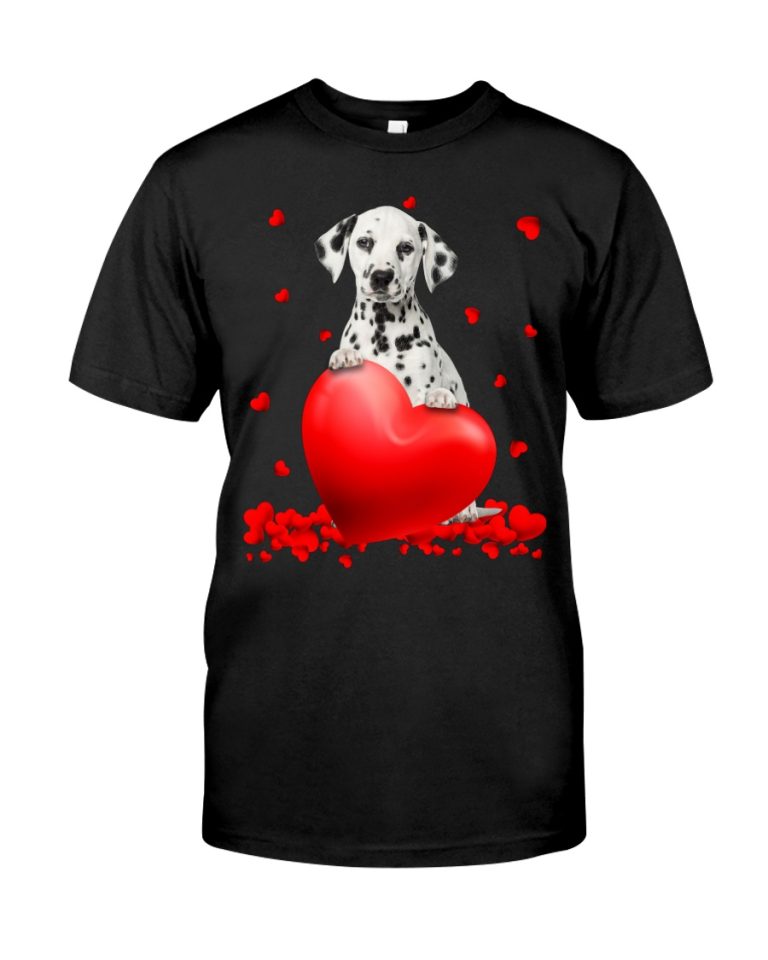 u82Pccpd Dalmatian Valentine Hearts shirt hoodie 1