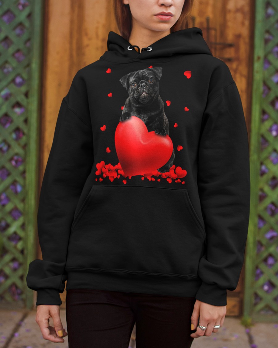 vBw67y4j Black Pug Valentine Hearts shirt hoodie 6