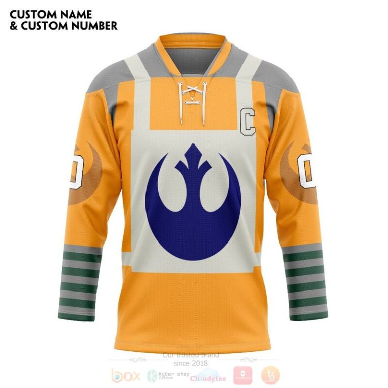 3D Happy Star The Rebel Alliance Yellow Personalized Hockey Jersey