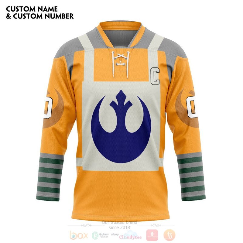 3D Happy Star The Rebel Alliance Yellow Personalized Hockey Jersey