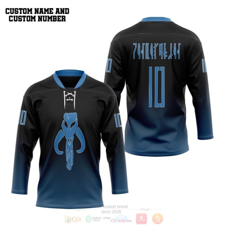 3D Star Wars Mandalorian Jango Fett Personalized Hockey Jersey 1 2