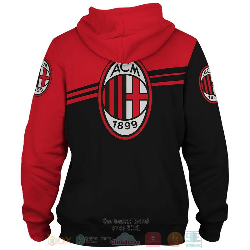 AC Milan red black 3D shirt hoodie 1