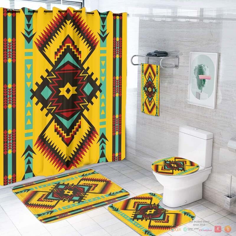 Abstract Geometric Ornament Native American Bathroom Set
