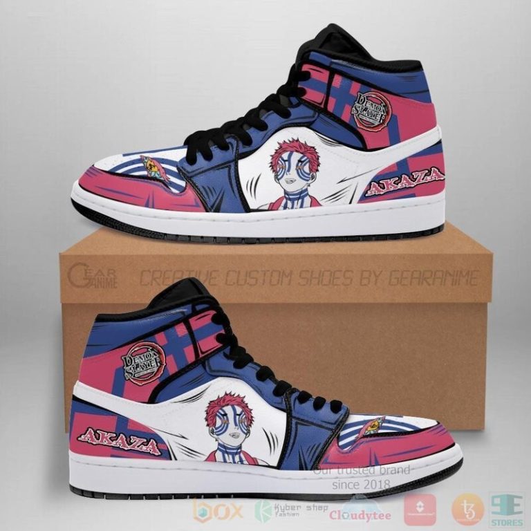 Akaza Sneakers Custom Anime Demon Slayer Air Jordan High Top Shoes