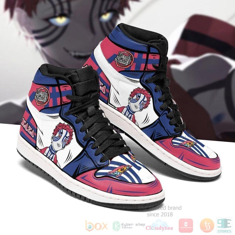 Akaza Sneakers Custom Anime Demon Slayer Air Jordan High Top Shoes 1