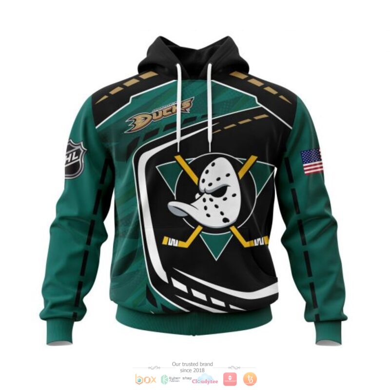 Anaheim Ducks NHL black green 3D shirt hoodie