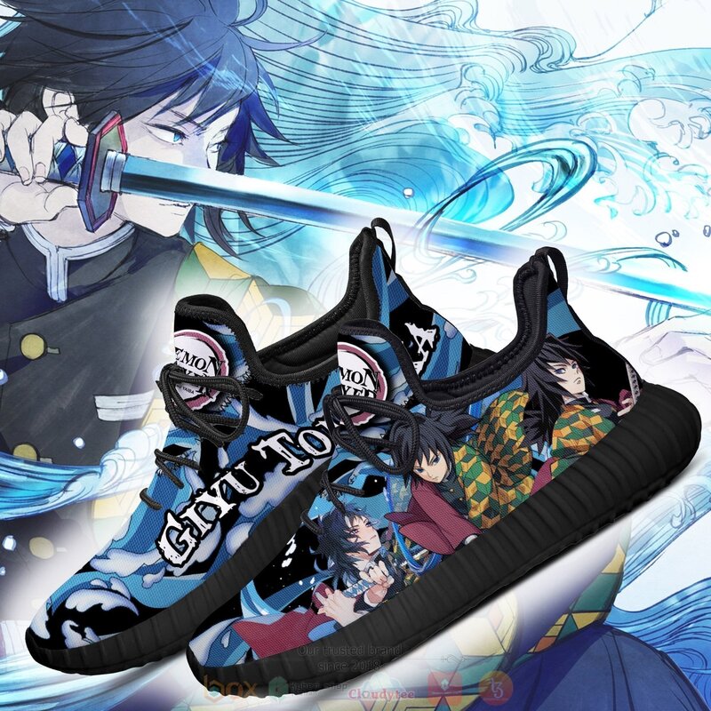 Anime Demon Slayer Giyu Tomioka Blue Reze Shoes 1